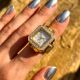 Handcrafted 18K Gold Plated Studded Watch Ring